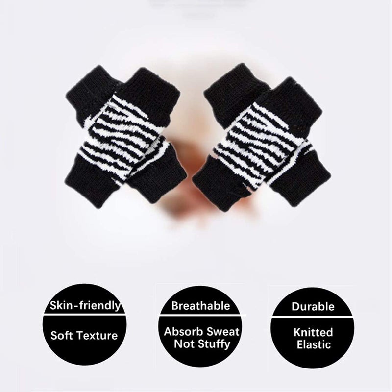 ROZKITCH Pet Dog Elbow Protector Dog Elbow Sleeve, 2PCS Front Leg and 2PCS Back Leg Knee, Dog Elbow Wrap, Dog Leg Warmer Wrap Protector, Pet Elastic Knitted Breathable Protective Socks Black XL - Image 2